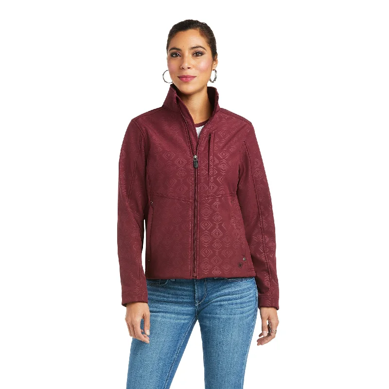 Ariat Women's R.E.A.L. Softshell Jacket, Windsor Wine Embossed