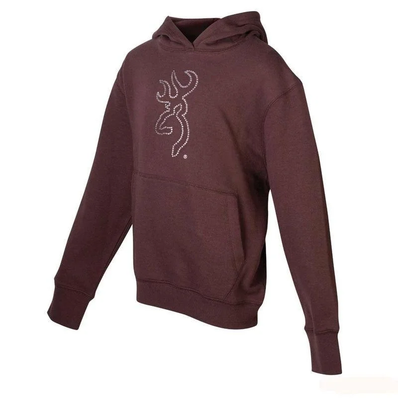 Browning Women's Buckmark Chocolate Bling Hoodie Sweatshirt