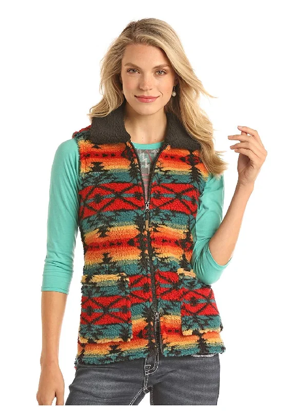 Powder River Outfitters Women's Jackquard Berber Aztec Vest