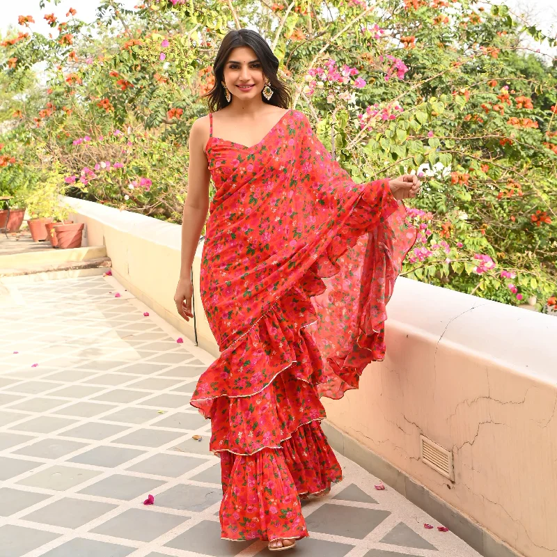 Bunaai Malati Floral Draped Saree