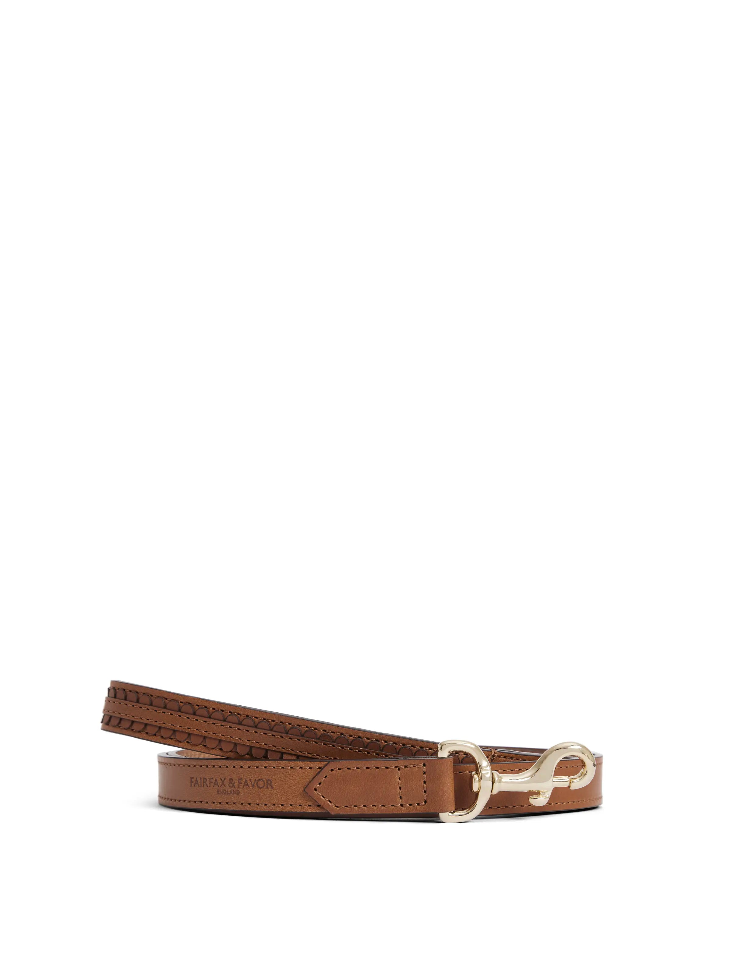 Slim Bakewell Dog Lead - Tan Leather