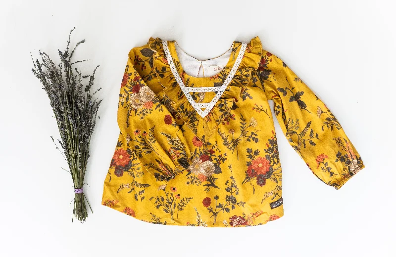 Mustard Magic Bloom Tunic Top