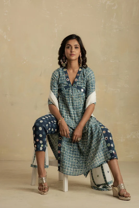 Block Print High Slit Kurta Set (Dupatta Optional)