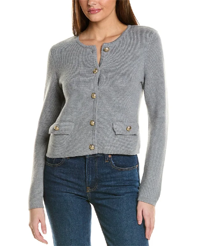 Bruno Magli Cropped Crewneck Wool Jacket