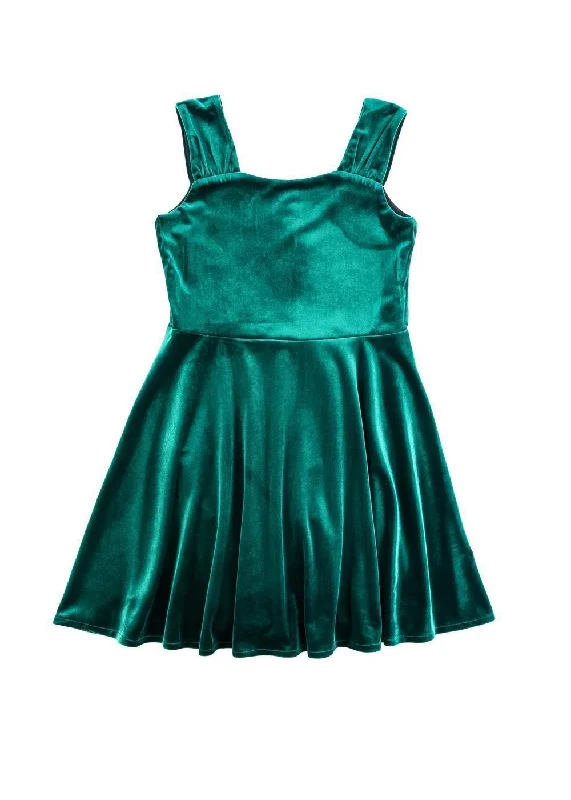 Green Stretch Velvet Dress