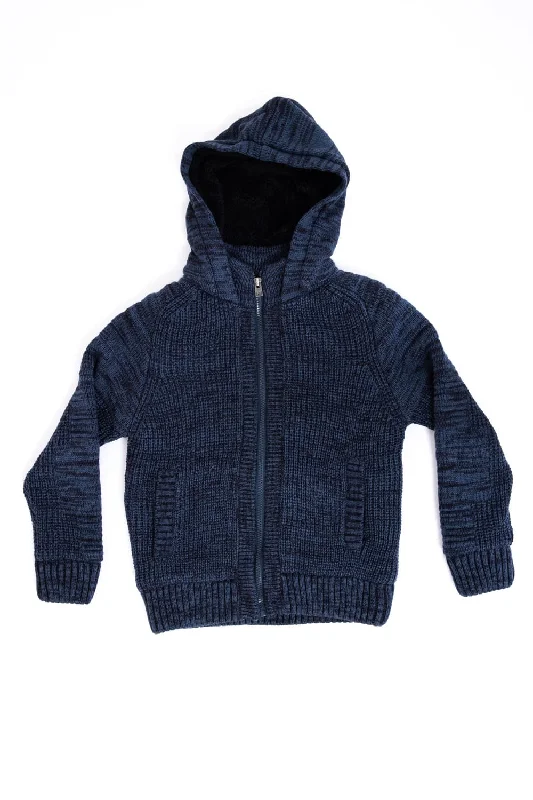 Youth Sweater Jacket with Hood for Boys in Navy | BXW39135-NAVY