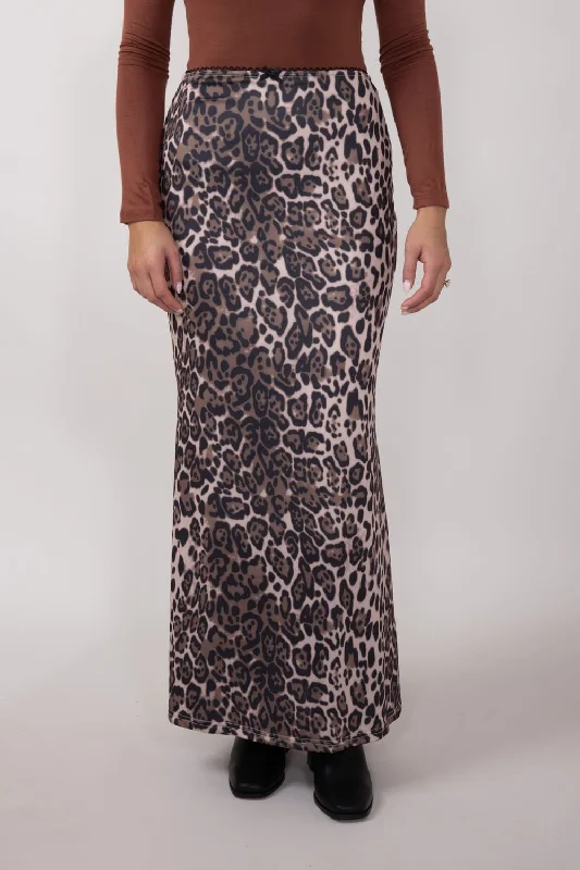 Leopard Print Maxi Skirt for Women in Animal Print | MAS3015-ANIMALPRINT