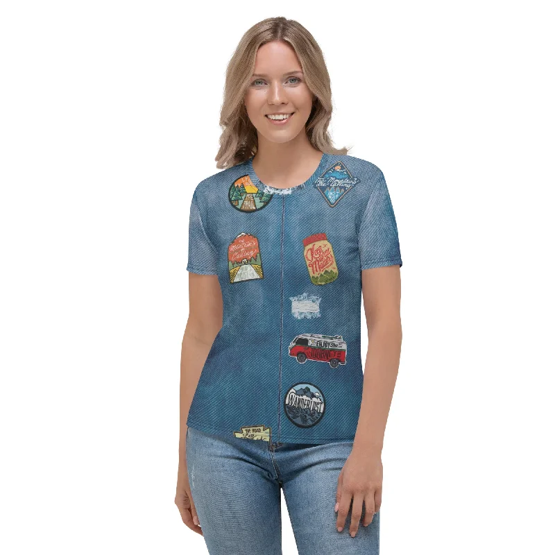 Denim Patch Print T-shirt