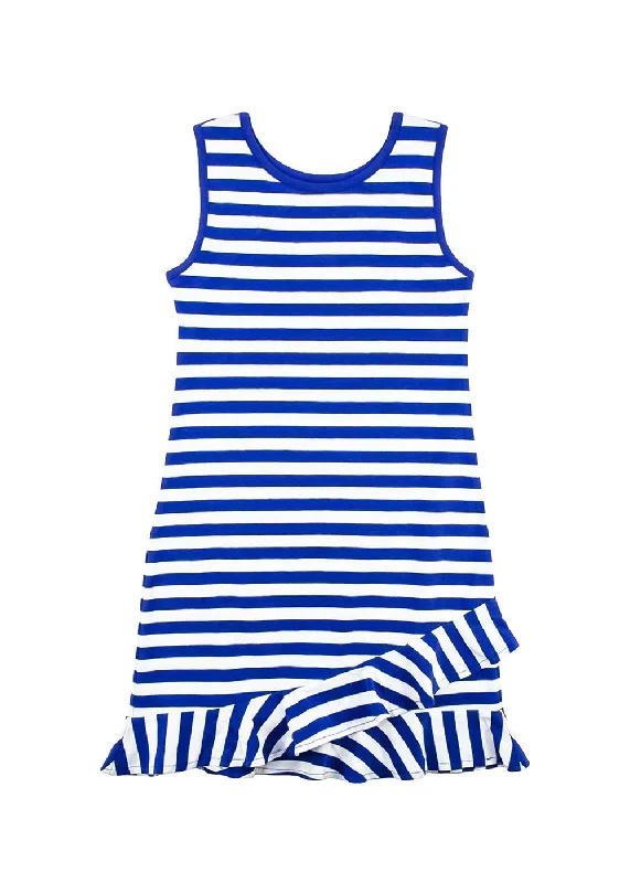 Stripe Knit Ruffle Hem Dress