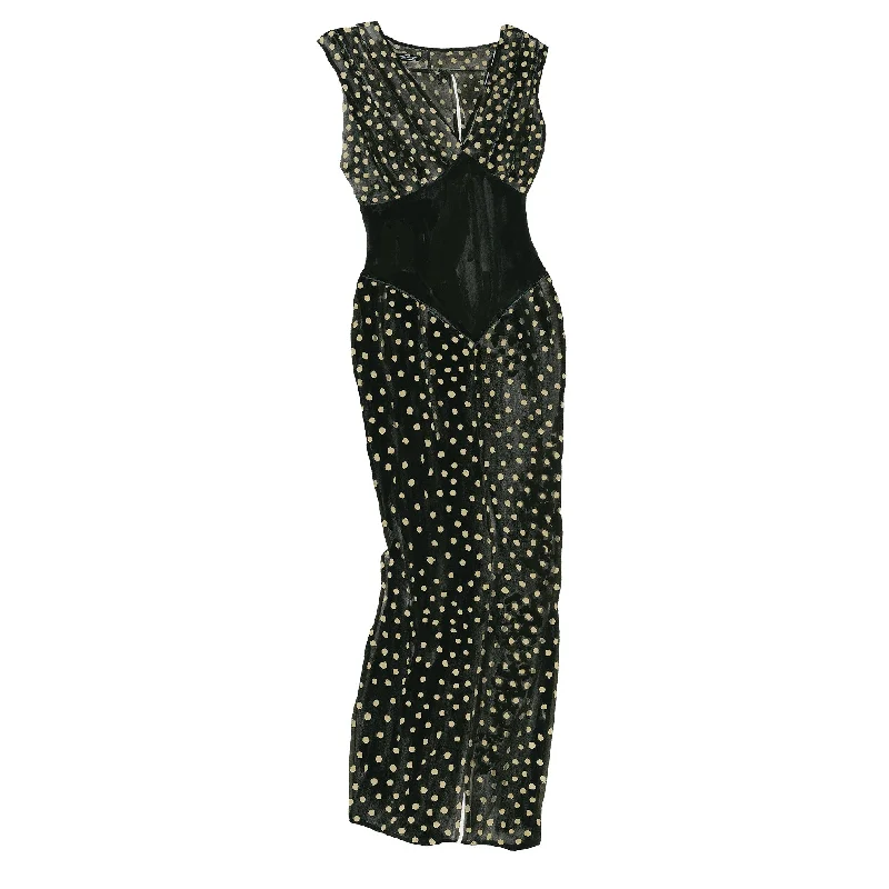 Silk Polka Dot Column Dress