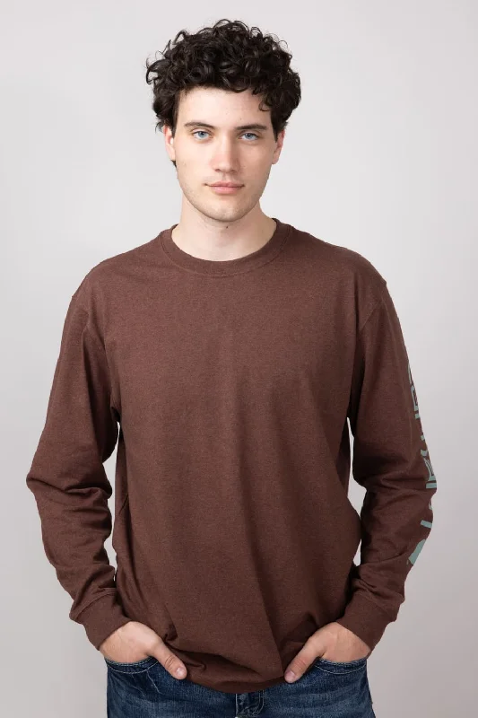 Carhartt Loose Fit Heavyweight Logo Graphic Long Sleeve T-Shirt for Men in Mocha | K231-B86-MOCHA