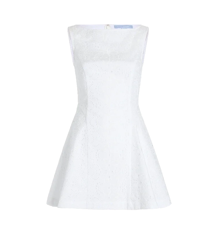 The Sutton Dress in White Broderie Anglaise