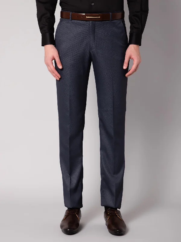 Men's Formal Flat front Dark Grey  Trousers