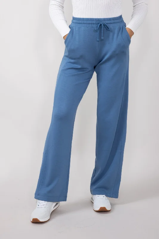 Drawstring High Rise Lounge Sweatpants for Women in Gray-Blue | DZ24F030-GRAYBLUE