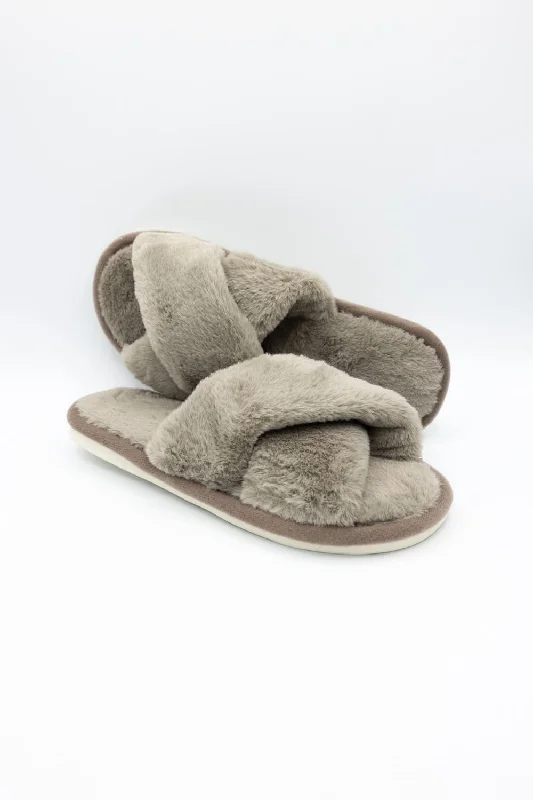 Cross Slippers for Women in Taupe | WSL220156TPE