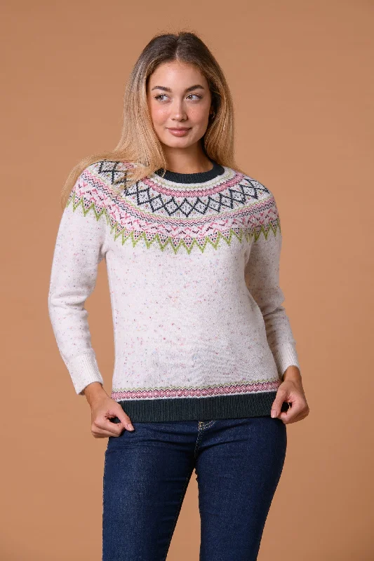 Nep Fairisle Sweater- Beige