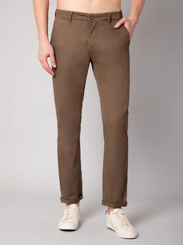 Men's Casual Flat front Olive Green  Trousers