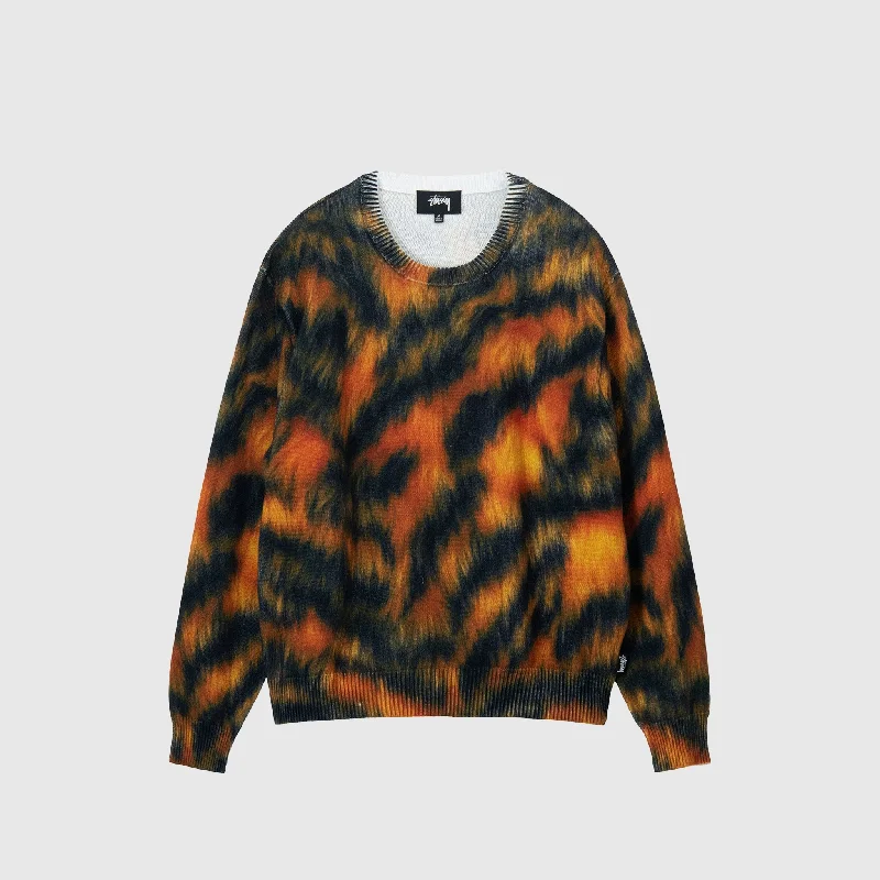 PRINTED FUR SWEATER