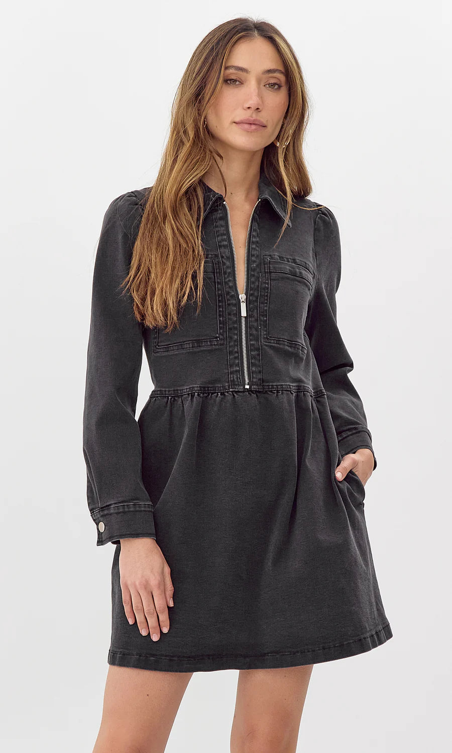 Lia Denim Zip Dress