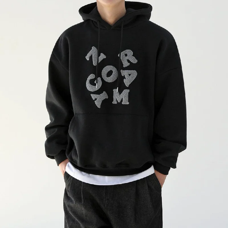 Embroidery Letter Graphic Hoodies