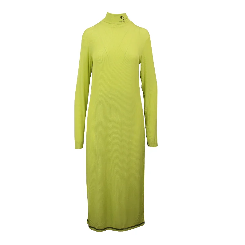 Yang Li YELLOW RIBBED LONG SLEEVE DRESS