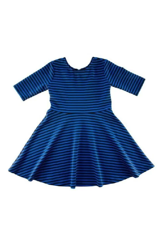 Stripe Knit Dress With Back Bows