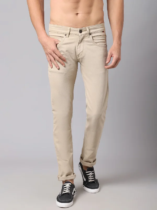 Mens Beige Denim