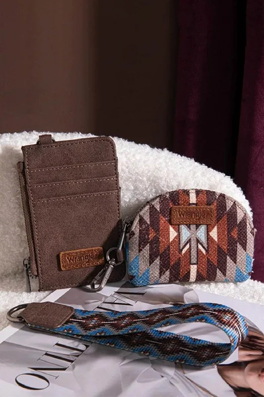 Wrangler Aztec Double Pouch Wallet in Coffee | WG2213-W051-CF