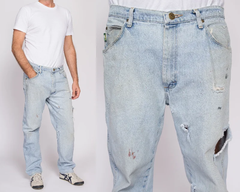 90s Distressed Light Wash Cabela's Jeans - 36x32