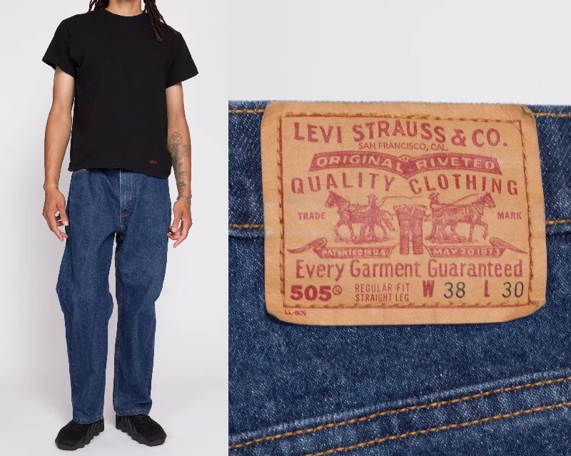 90s Levi's 505 Dark Wash Jeans - 38x30