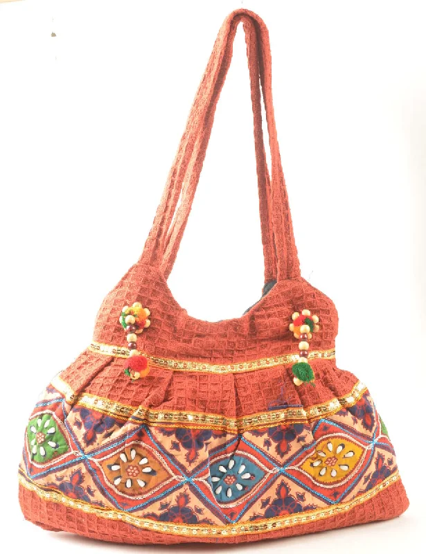 Beaded Multi-Colour Hobo Bag - M