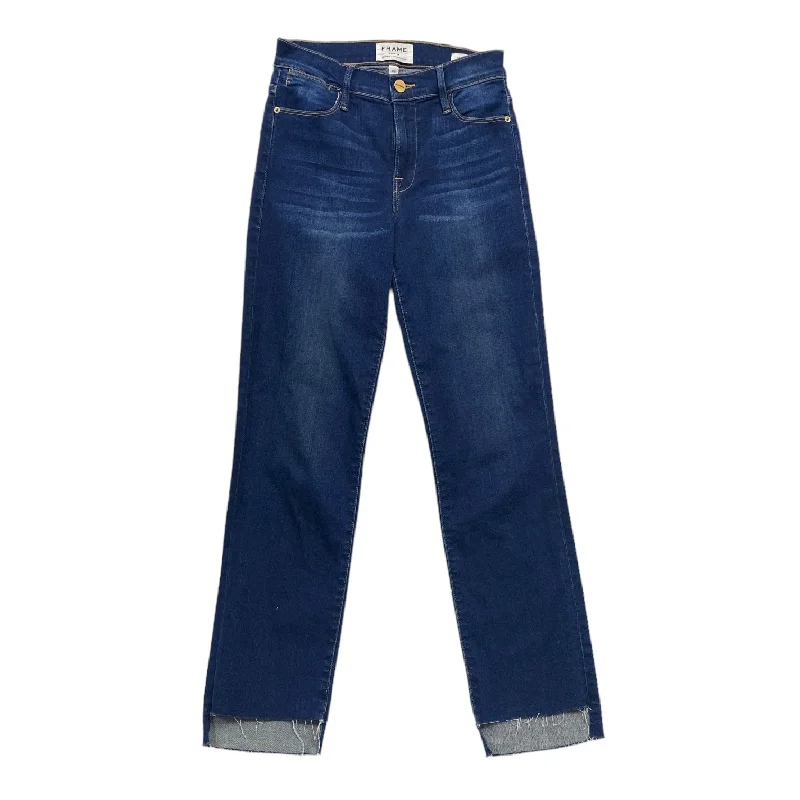 Blue Denim Jeans Straight Frame, Size 0