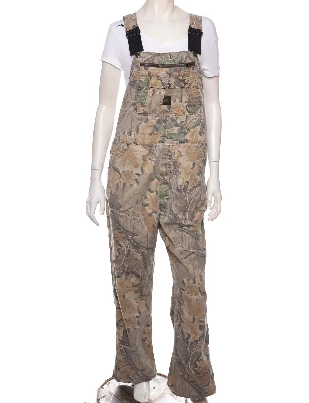 Liberty Green Camouflage Print Dungarees - W36 L31