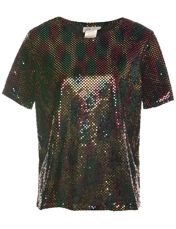 Multi-Colour Sequined Evening Top - L