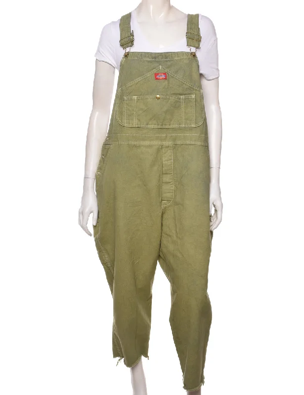 Olive Green Dickies Frayed Hem Dungarees - W42 L23