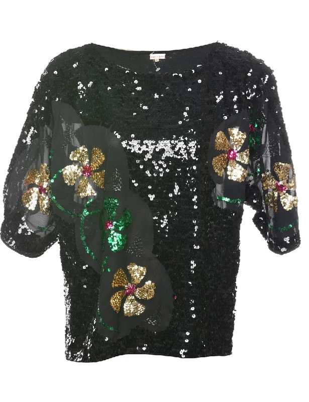 Sequined Evening Top - L