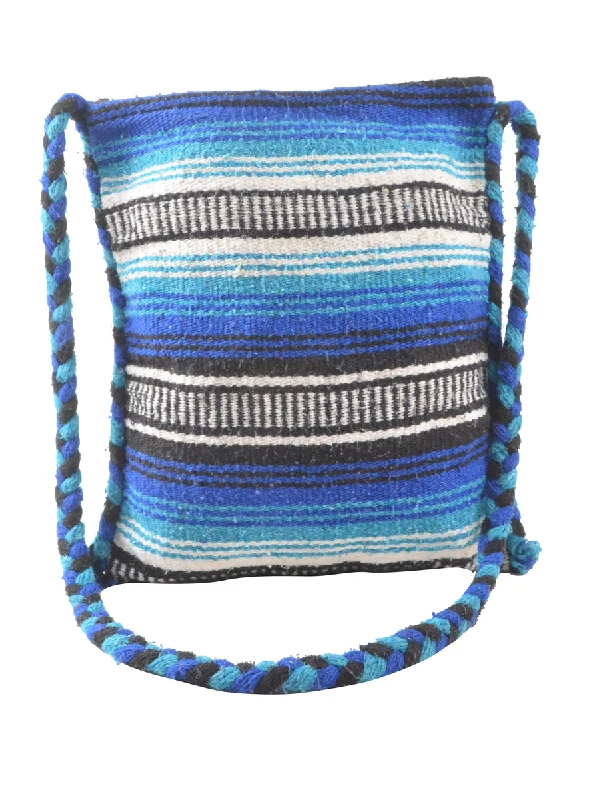 Striped Blue & White Cross Body Bag - M