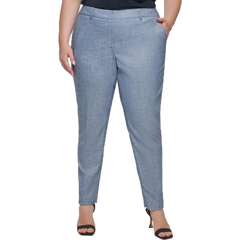 Calvin Klein Womens Plus Mid-Rise Business Ankle Pants