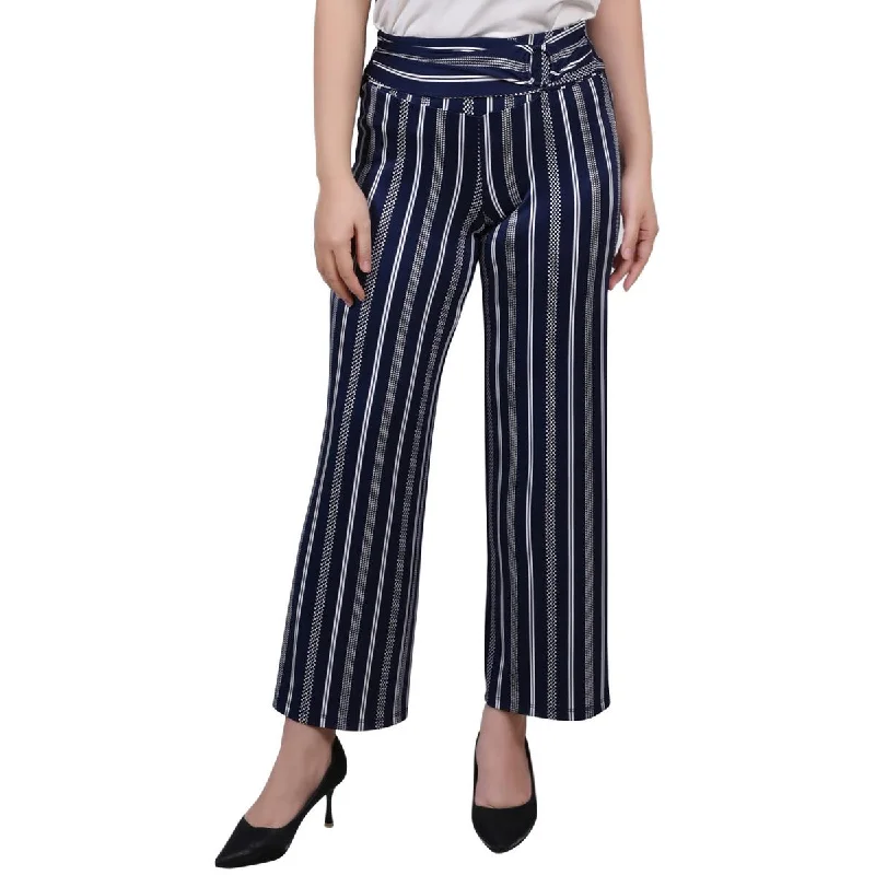 NY Collection Womens Petites Belted  Cropped Pants