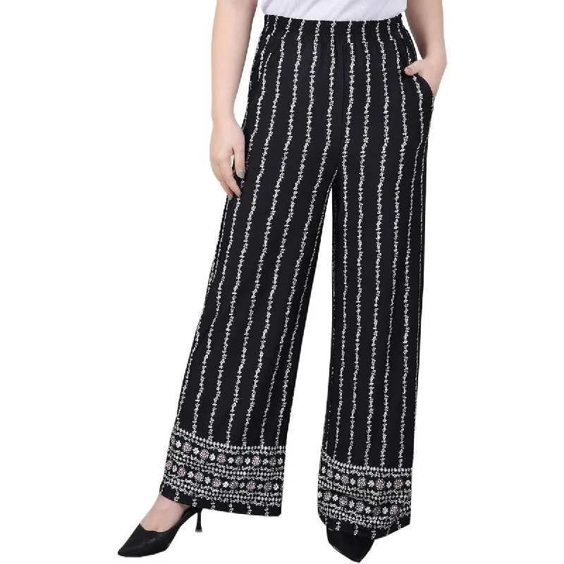 NY Collection Womens Petites Jersey  Wide Leg Pants