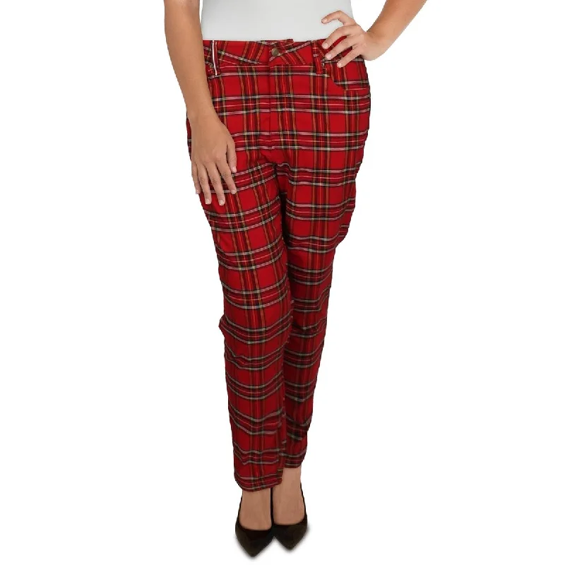 Tommy Hilfiger Womens Plus Plaid Stretch Skinny Pants