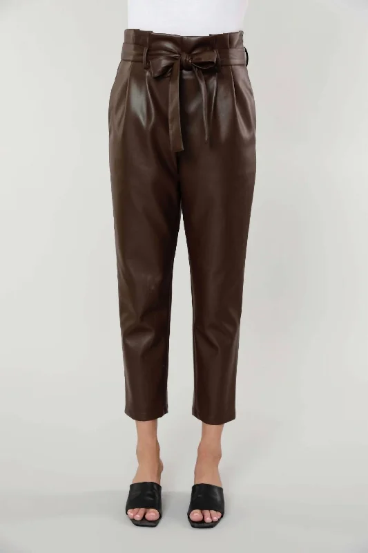 Uptown Paper Bag Pants In Brown